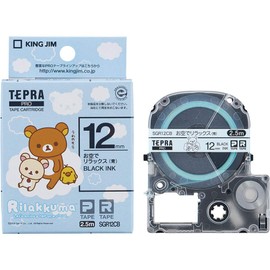 King Jim SGR12CB [Genuine] Tepra PRO Tape Cartridge Rilakkuma (Relax in the Sky Blue) 0.5 inches (12 mm), Black Character, Length 9.8 ft (2.5 m)