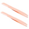 Healvian 2pcs Stainless Steel Eyebrow Tweezers with Ergonomic Handle Tools
