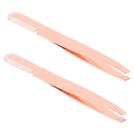 Healvian 2pcs Stainless Steel Eyebrow Tweezers with Ergonomic Handle Tools for Eyebrow Shaping for Women Men for Personal Professional Use
