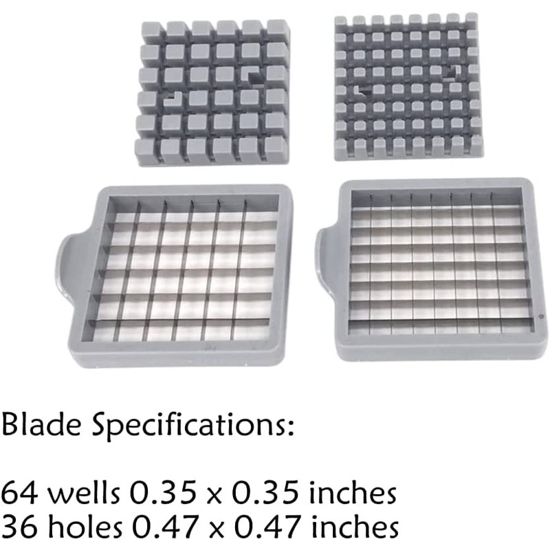 French Fry Cutter, Potato Chipper with 2 Blades Stainless Steel