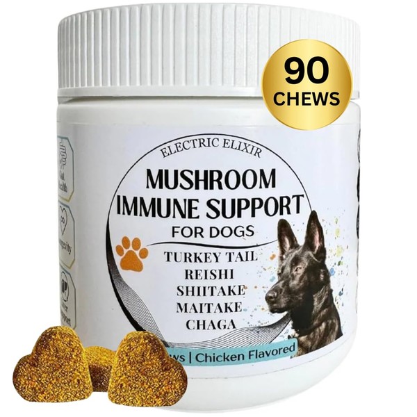 Dogs Immune Support Mushroom Supplement - Supports Longevity, Cognition, Joint,