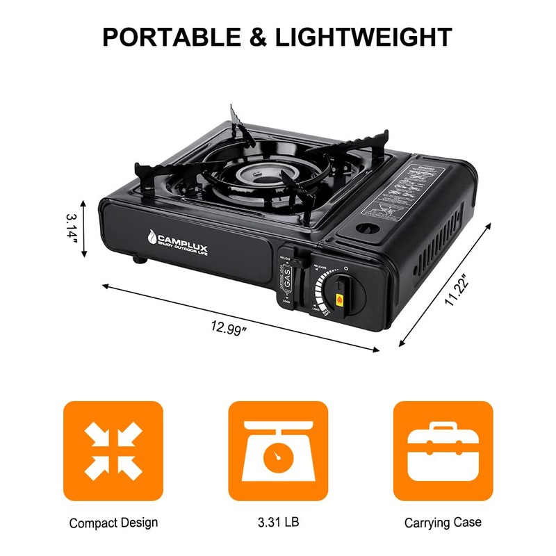 Camplux Dual Fuel Propane & Butane Stove with Carrying Case,