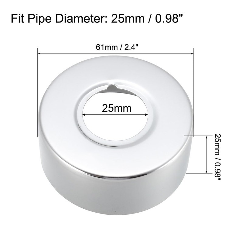 sourcing map Round Escutcheon Plate 61x25mm Stainless Steel Polishing for