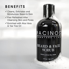 Pacinos Shave System Aloe & Tea Tree Beard & Face Scrub 4 oz