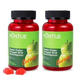Gomitas de Vinagre de Manzana con Multivitamínico B12 — Suplemento ACV en Gomitas, No GMO, Vegetariano para Mujeres y Hombres, Apoya los Niveles Norma