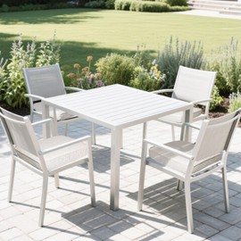 ZSLUKEJJ 18"x18"x3" Square Chair Cushion Set of 2, Waterproof Cushions for Dining Chairs with Ties, Fade Resistant & Comfortable Seat Pads for Couch, Beige