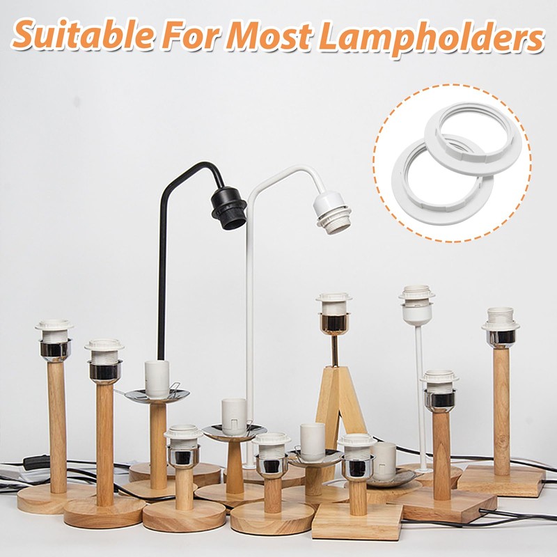 iTYOOS 8-Piece Lamp Adapter Ring Set - Metal Shade Collar