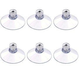 HNMZDS 6pcs Clear Suction Cup Glass Suction Pads, 41mm PVC Plastic Sucker Pads, Extra Strong Adhesive Suction Holder Without Hooks for Window Mirror Décor