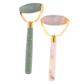 Baluue 2pcs Jade Massage Rollers for Smooth Facial Roller Tool for Skin Care Promote Circulation for Massage and Relaxation for Loved