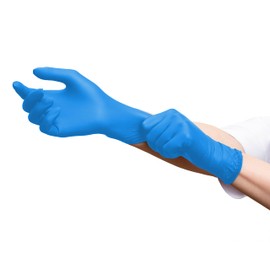 Tiga-Med Nitrile Gloves Blue Powder-Free Disposable Gloves Made of Nitrile Pack of 100 Size: Medium Disposable Gloves without Latex
