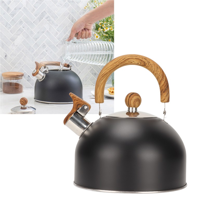 2.5L Stainless Steel Kettle Rustproof Prevent Scalding Whistling Teapot Tea