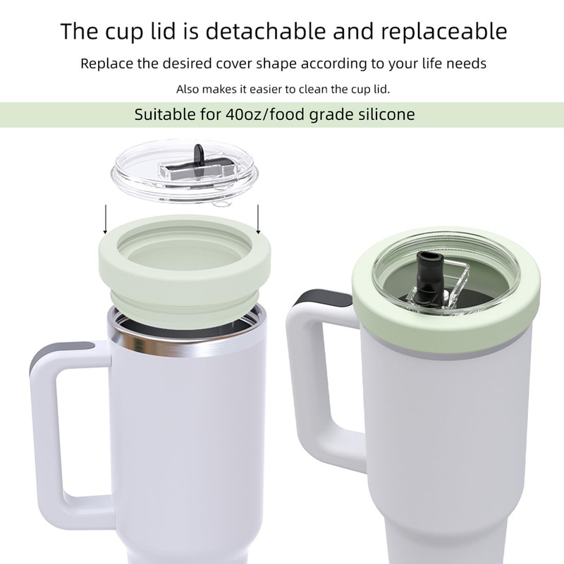 Replacement Lid for 40 oz Cups, Reusable Leak-proof and Dustproof,