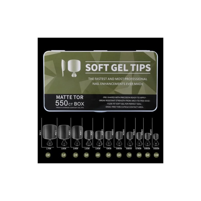 Soft Gel Tips Para Pies 550 Pzas Uñas Soft Gel