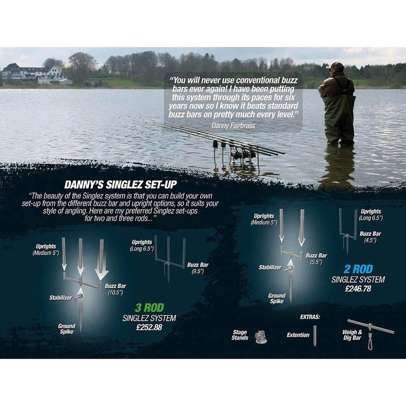 Korda Singlez Super Light 3 Rod Buzz Bar 8.5" (ksing23)