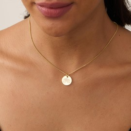 HANLI 14K Gold Plated Necklaces for Women Trendy - Gold Coin Rainbow Necklace Dainty Pendant Womens Necklaces Simple Jewelry