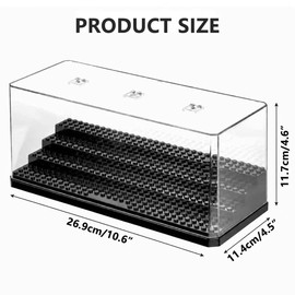 DVKKHD 4 Tier Minifigure Display Case, Clear Acrylic Storage Box, Black