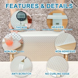 Hersvin Shelf Liners 16 in x 20 ft EVA Drawer Mats, Non-Adhesive Cupboard Protector, Kitchen Cabinet Lining Fridge Liner (Clear Crossed Stripe, 40.7x610cm)