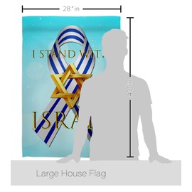 USA Decoration Stand with Israel House Flag Pack Support Cause Pray for Home Country International World Embroidery Decoration Banner Small Garden Yard Gift Double-Sided, Made in USA