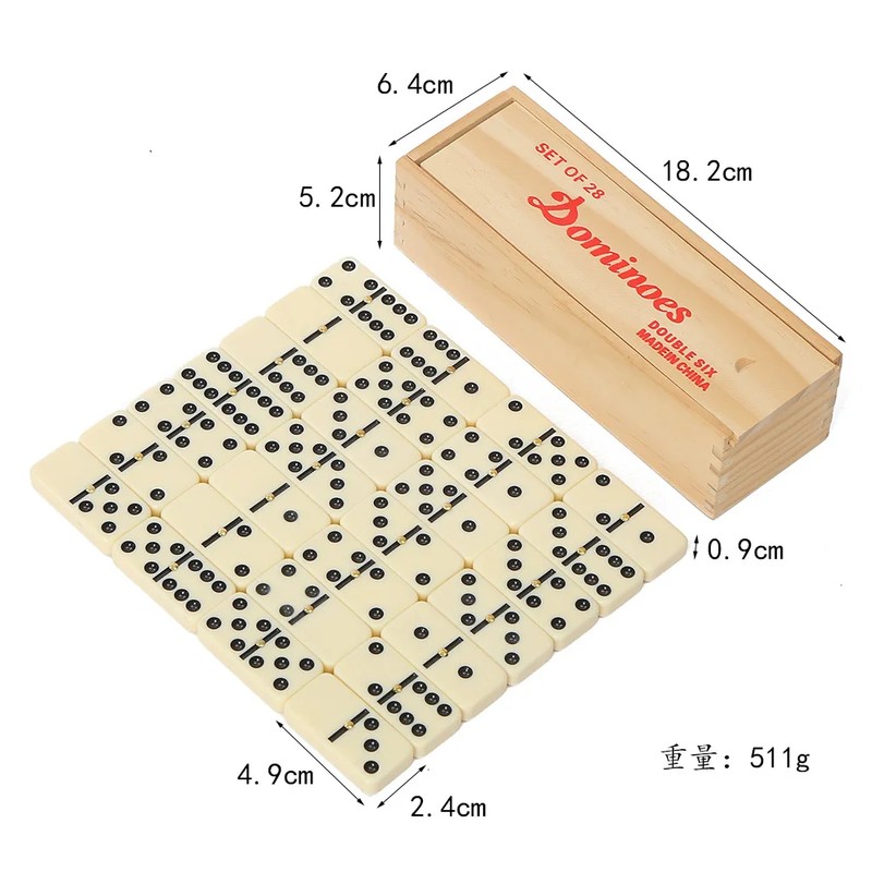 Double 6 Dominoes Set for Family Game Night – 28-Tile