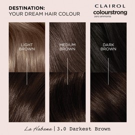 CLAIROL COLOUR STRONG PERMANENT HAIR DYE - 3.0 DARKEST BROWN