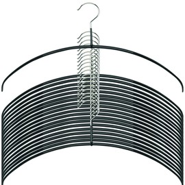 MAWA Style 40/PT by Reston Lloyd Euro Ultra Thin, Non-Slip Space Saving Clothing Hanger for Shirts & Dresses, Pack of 20, Black, 20 Count