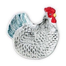 Colorful Hen-Shaped Ceramic Spoon Rest for Stove Top & Kitchen Counter Pretty Chicken spoon holder for stove spoon rest – Perfect Cooking Spoon Holder Rooster Kitchen Decor (Hen)