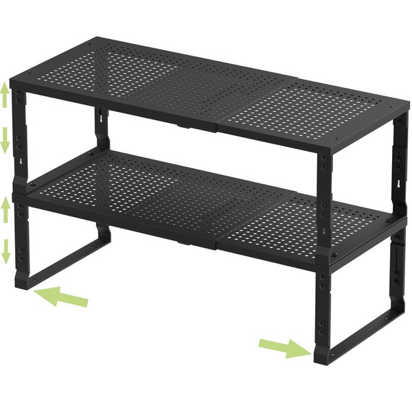 Jojocross Adjustable Expanable Stackable Spice Rack Shelf Pantry Storage Organizer