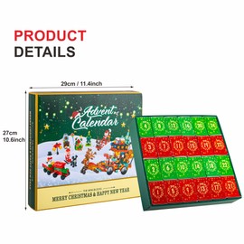 Christmas Building Blocks Advent Calendar 2024 Kids Toys Advent Calendar 2024 Christmas Countdown Calendar Blocks Set, Xmas Santa Blocks Advent Calendar Gifts for Kids Girls Boys 5-13 Year Old