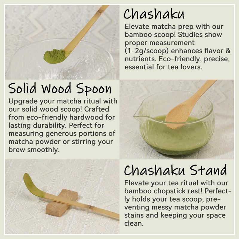 HEI MING Matcha Kit (5 pieces), Matcha Whisk in PP