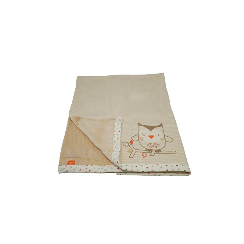 Natures Purest Woodlands Friend Owl Velour Blanket - 75x100cm