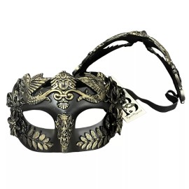 Masquerade Mask Venetian Roman Warrior Egyptian Style MEN masquerade mask (BLACK & GOLD)