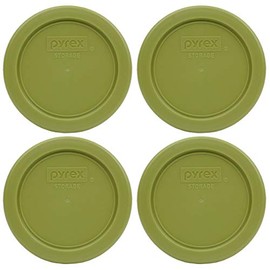 Pyrex 7202-PC 1-Cup Olive Green Food Storage Replacement Lid (4-Pack) - Made in USA