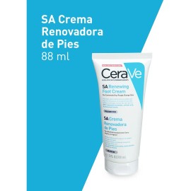 CeraVe SA Crema Renovadora para pies con ácido salicílico para piel seca a muy seca 88ml 3oz