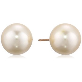 2028 Jewelry Faux Peach Pearl Stud Earrings 8Mm