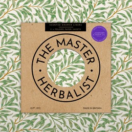 The Master Herbalist Lavender & Never Oil Scented Drawer Liners in a William Morris Inspired Design | Pack of 5 Sheets | Natural Anti Moth Agent | (Folded)