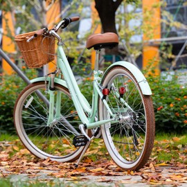 26 Inch Cruiser Bike Tires Set: MOHEGIA 26x2.125 Inch Folding Tires 2-Pack,Pair Bike Tubes,and 2 Tire Levers Replacement Kit for Beach Cruiser and Urban Commuting Bicycle (Brown/Cream)