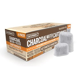 CoffeeWorks Charcoal Water Filter Refill Cartridges for Keurig Coffee Machines - Universal Fit Replacement Filters Compatible with Keurig K-Cup Pod 2.0 and 1.0 Classic Coffee Brewers (6-Pack)