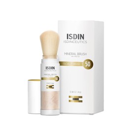 ISDIN Polvo de cepillo mineral, contaminación facial y protección de luz azul, un complemento para tu rutina de cuidado solar, adecuado para pieles se