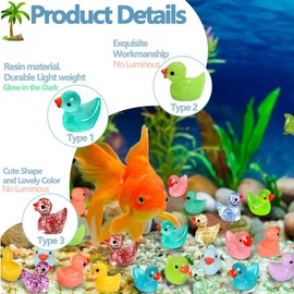 OcTecho 150pcs Mini Ducks, 13 Colors Little Ducks 3 Styles Tiny Ducks, Mini Resin Animals Little Plastic Ducks Twinkle Small Resin Duck for Potted Micro Landscape Fairy Garden Aquarium Dollhouse Decor
