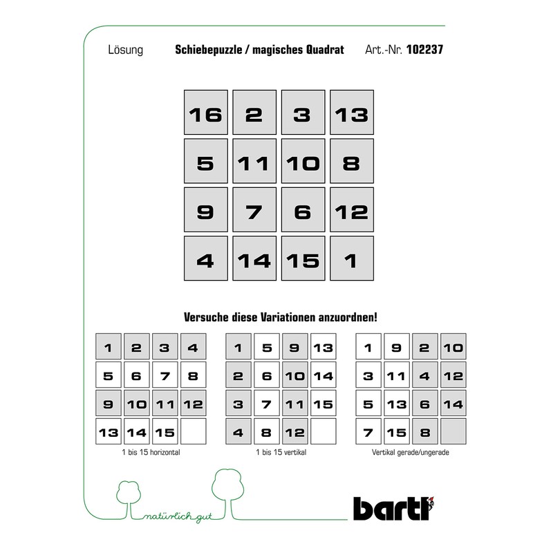 Bartl 102237 Bamboo Sliding Puzzle