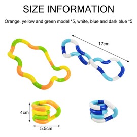 HTTDSLF Fidget Toys Set, Tangle Autism Toy, Twister Fidget Toy, Anti Stress Toy, Hand Tangle Autism, Stim Toy for Stress Relief Children for Autism, Pack of 10