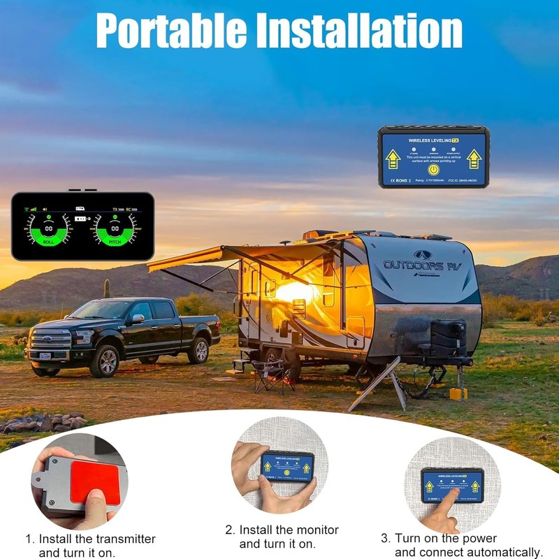 OBEST Wireless RV Leveling System, Smart Electronic Camper Leveler with