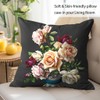 whooplaArt Elegant Decorative Velvet Floral Pillow Cover Double Sides Flower