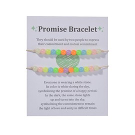 Bracelet for Couples Bead Rosary Beaded Boyfriend Girlfriend Promise Jewelry Gift (Round)