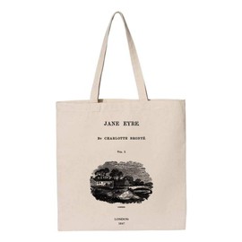 Universal Zone Literary tote bag. Handbag with book design. Book Bag. Library bag. Market bag, Beige, One Size