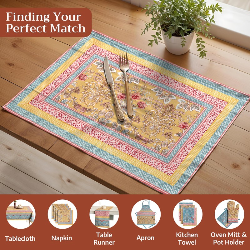 Maison d' Hermine Placemats Set of 4 Reusable 100% Cotton