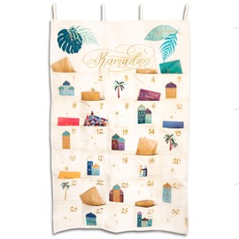 Papierdrachen Ramadan Calendar as a Wall Calendar Made of Fabric for Filling - Colourful - High-Quality Embroidered - Fabric Bag - Cotton - Reusable - Set of 5