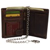 MARSHAL Men's Chain Biker Vintage Leather RFID Blocking European Style