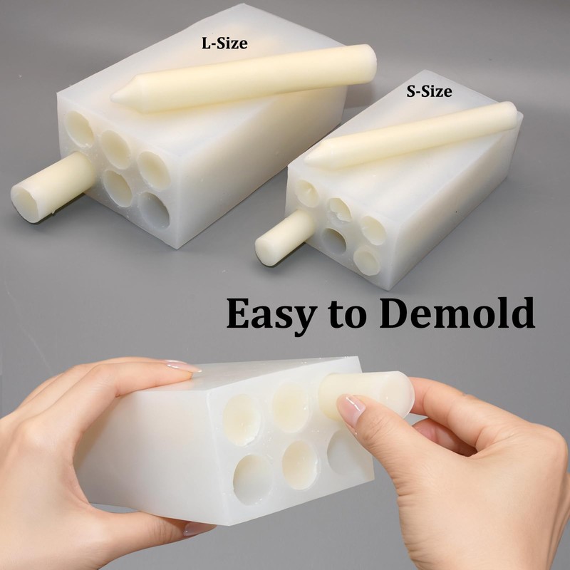 6-Cavity Long Cylinder Mold for Candle Making, 6 Holes Cylinder