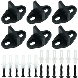 AYWGZL 6 Pack Barn Door Floor Guide - Matte Black T-Shaped Sliding Door Bottom Track Hardware, Simple & Sturdy Design